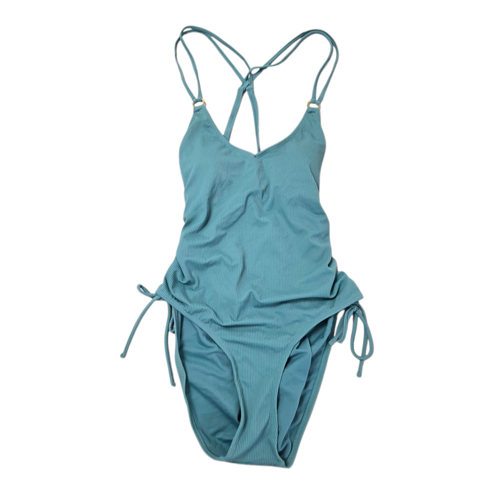 Time & Tru Women's Swimsuit L/G (12-14) Bluish Grey One Piece